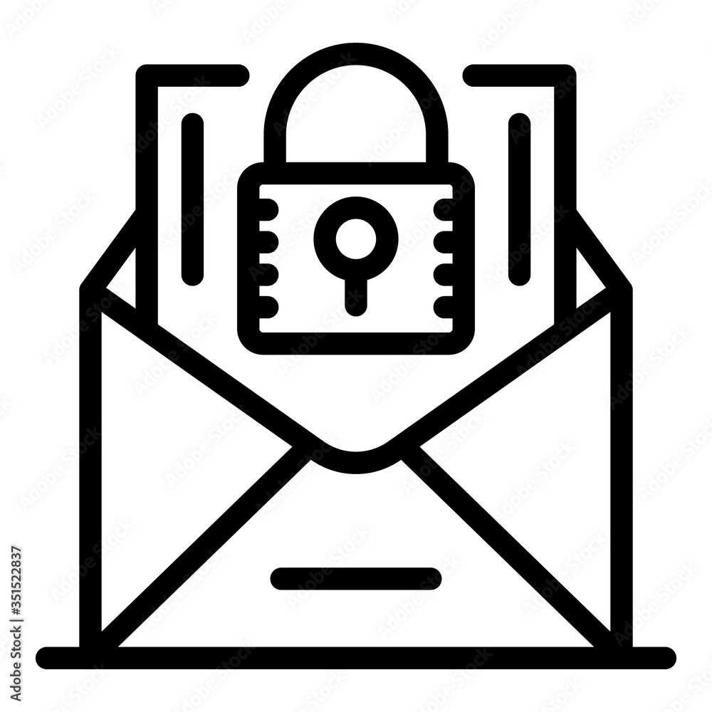 Aufkleber secured mail icon. outline secured mail vector icon for web design isolated on white background