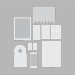 A flat design paper and technology templates illustration.