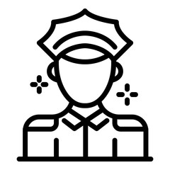 Policeman icon. Outline policeman vector icon for web design isolated on white background