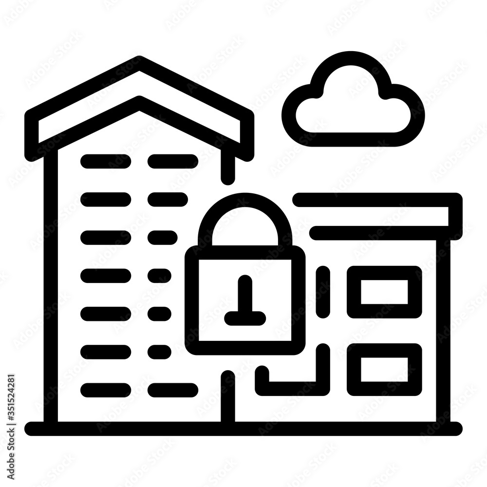 Aufkleber secured office building icon. outline secured office building vector icon for web design isolated on