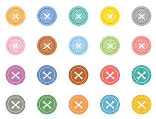 ボタンアイコン（クロス糸入り）