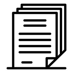 Police station document icon. Outline police station document vector icon for web design isolated on white background