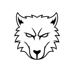 Kitsune asian fox head outline tattoo handrawn vector logo design