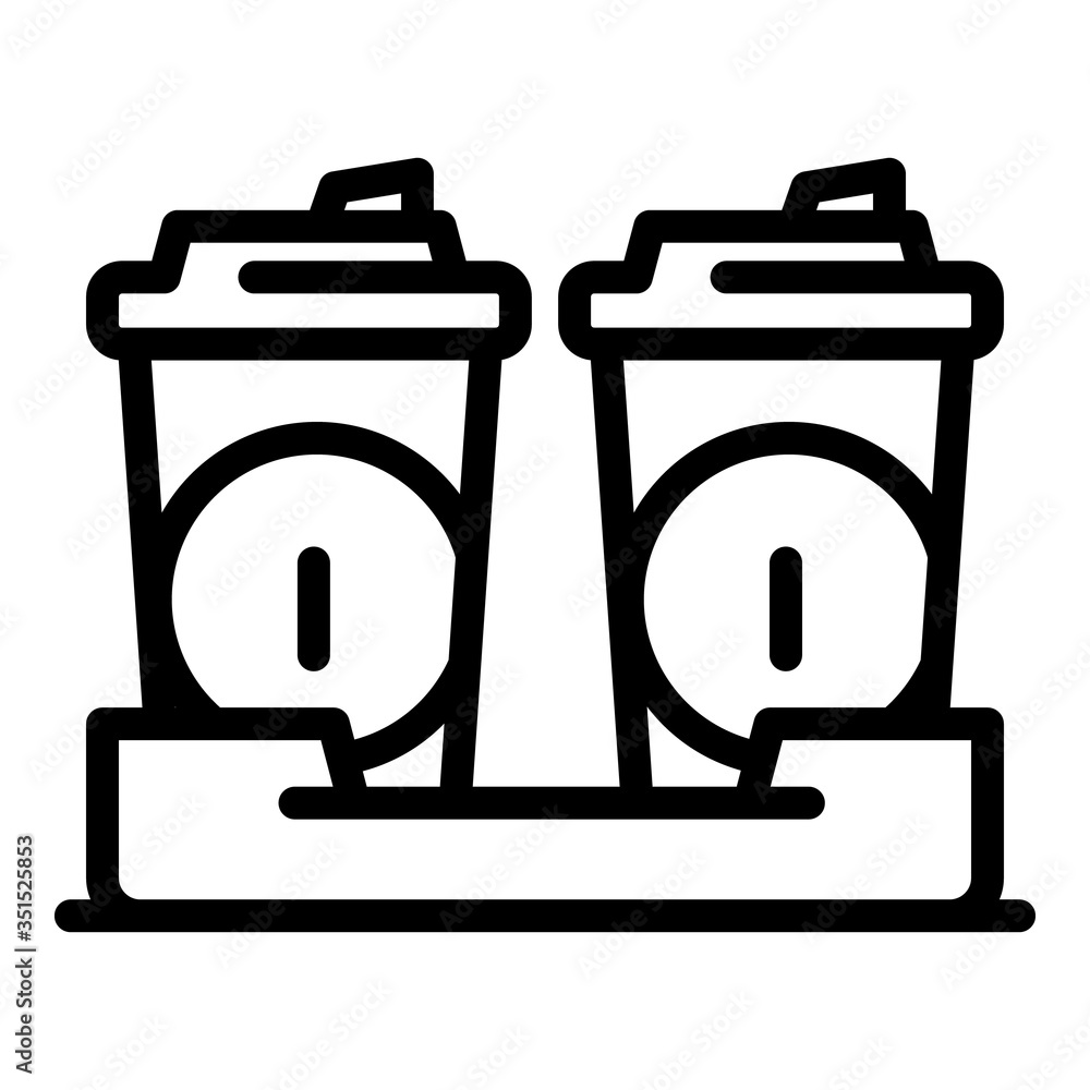 Poster coffee to go cups icon. outline coffee to go cups vector icon for web design isolated on white backg