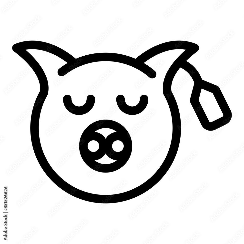 Poster meat pig head icon. outline meat pig head vector icon for web design isolated on white background