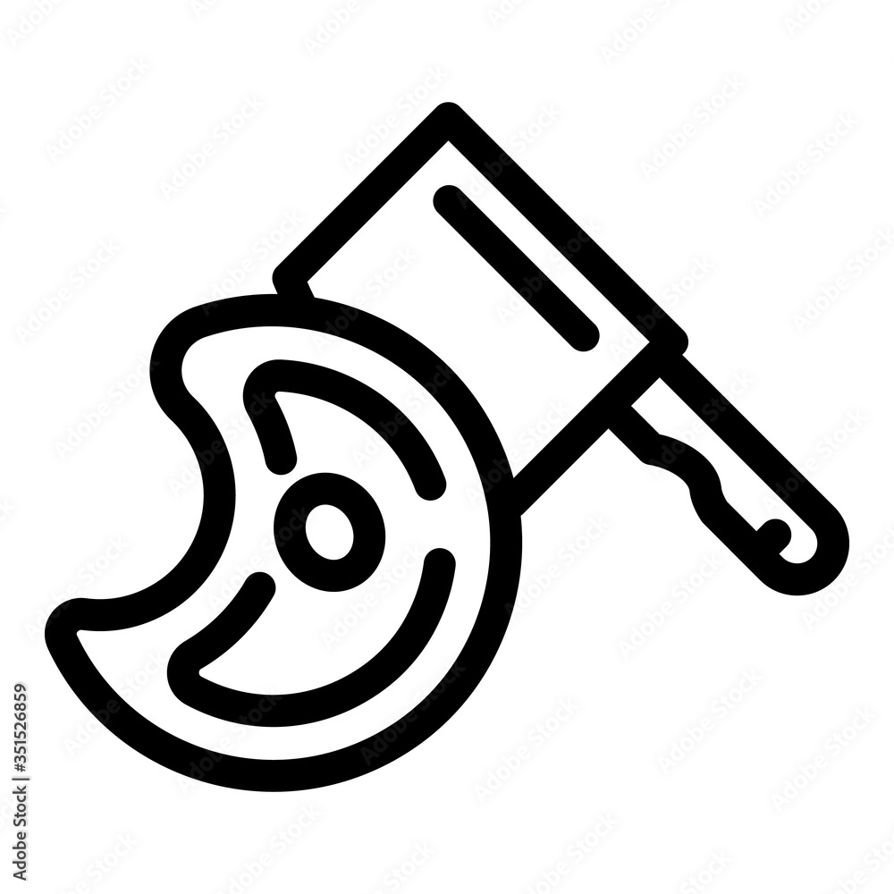 Poster meat slice knife icon. outline meat slice knife vector icon for web design isolated on white backgro