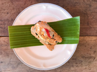 Thai traditional food, Steamed fish with curry paste. 'Hor Mok' is Thai style steamed fish curry....