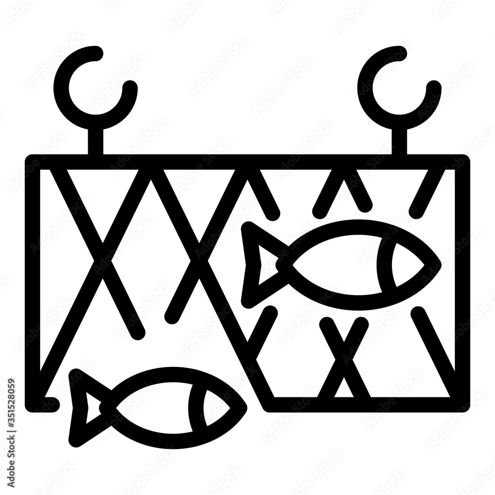Poster fish farm net icon. outline fish farm net vector icon for web design isolated on white background