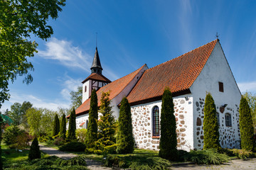 Fototapeta na wymiar The Church of St. Nicholas in Ushakovo, Kaliningrad