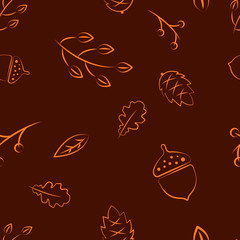 Forest theme seamless pattern. Hand drawn illustration great for wallpaper, textile and texture design. Kids design, fabric, wrapping, apparel.