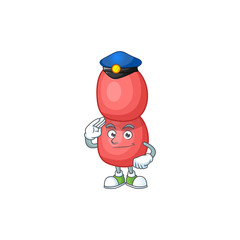 A dedicated Police officer of neisseria gonorrhoeae cartoon drawing concept