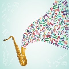 trumpet with musical notes coming out © captainvector