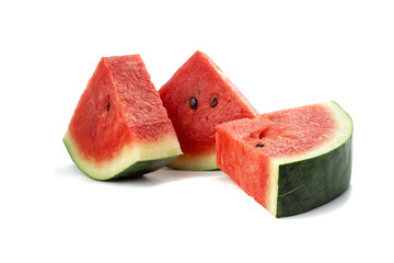 Sliced fresh watermelon isolated on white background