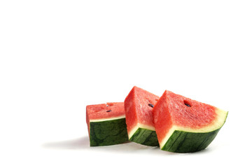 Sliced fresh watermelon isolated on white background
