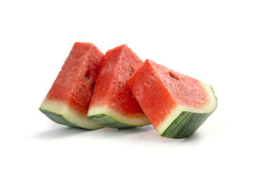 Sliced fresh watermelon isolated on white background