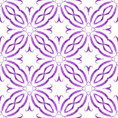 Hand drawn green mosaic seamless border. Purple 