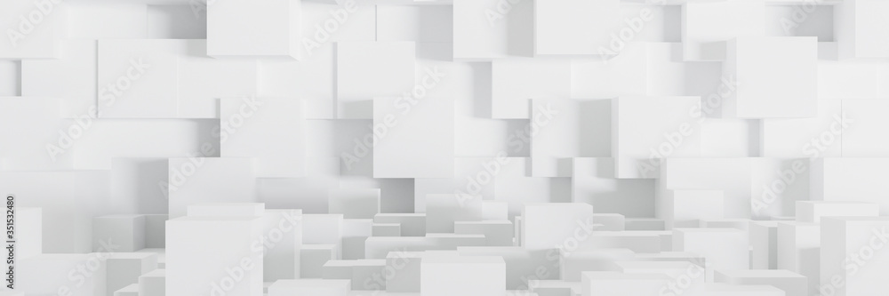 Poster abstract white light on wall background texture with geometric shape. 3d render design for display p
