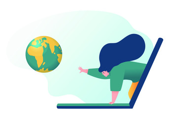 Digital detox - concept vector illustration. An idea of gadget disconnecting, healthy lifestyle, escape from internet and digital media addiction.