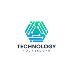 Modern Hexagon tech logo designs concept vector, Hexa Technology logo template