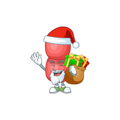 Santa neisseria gonorrhoeae Cartoon drawing design with sacks of gifts