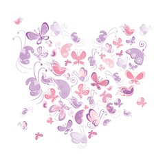 Heart shape of butterflies.