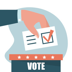 Hand puts vote in the ballot box