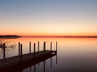 sunset on the lake