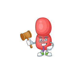 A wise Judge neisseria gonorrhoeae cartoon mascot design wearing glasses