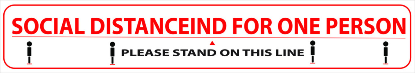 Social Distancing or Safe Distancing Floor Sticker in red color for stores and supermarkets to help reduce the spread of covid-19 coronavirus.