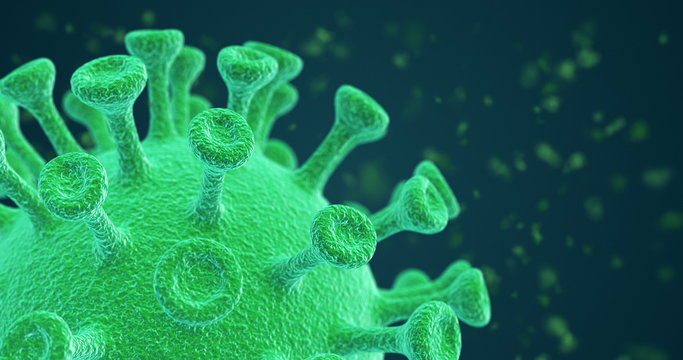 Illustration 3D Of Coronavirus Covid 19 Background