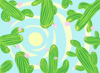 illustration of a cacti under the sun