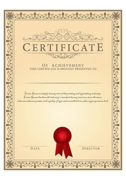 Certificate template.