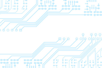 Abstract blue futuristic banner with a circuit board texture. Vector technological background. Hi-tech digital technology concept for your design.