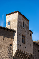 Fototapeta na wymiar Closeup of the Medieval Castle of the Trento City (Castello del Buonconsiglio or Castelvecchio, XIII-XVIII century), Trentino Alto Adige, Italy, Europe
