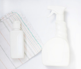 environmental cleaning products on a white background