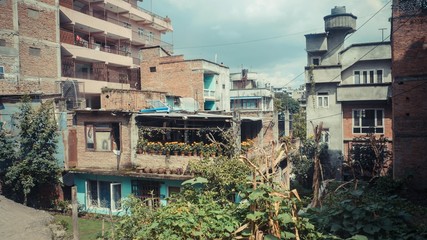 Rows of buildings made of concrete and brick walls