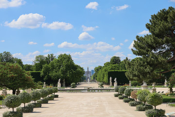 Fototapeta premium The Tuileries garden in Paris deserted by tourists during the lockdown