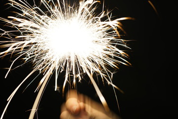 sparklers on a black background