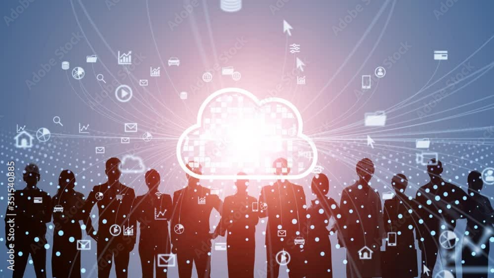 Aufkleber Cloud computing concept. Software as a Service. SaaS. Communication network.