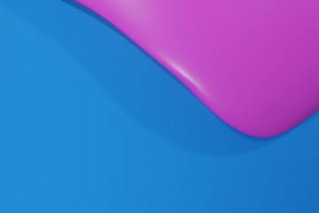 Pink paint color is spilling along a blue house wall (3D Rendering)