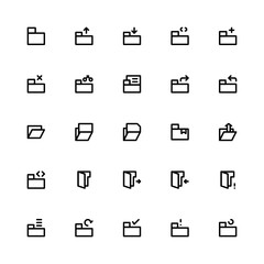 Set of Folder File Document glyph style icon - vector
