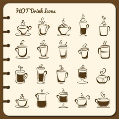 Fototapeta premium collection of hot drink icons