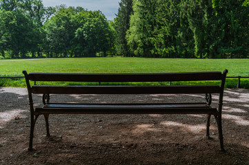 Bench in nature park, Maksimir Zagreb
