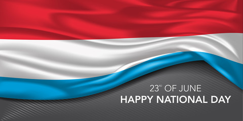 Fototapeta premium Luxembourg national day greeting card, banner with template text vector illustration