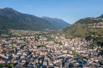 Fototapeta na wymiar City of Sondrio, Italian Alps