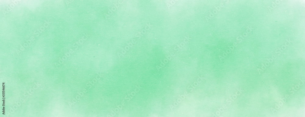 Poster abstract green water color background on paper with spotted blank copy space