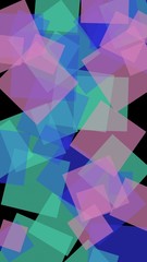 Multicolored translucent hexagons on dark background. Vertical image orientation. 3D illustration