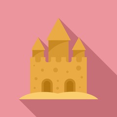 Fantasy castle sand icon. Flat illustration of fantasy castle sand vector icon for web design