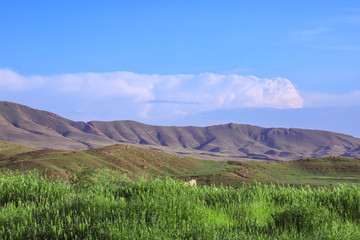 mountain landscape with blue sky