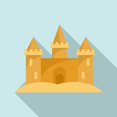 Miniature sand castle icon. Flat illustration of miniature sand castle vector icon for web design